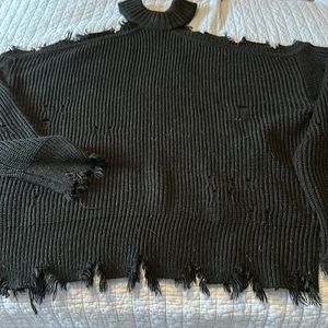 Daytrip sz L black destructive sweater.